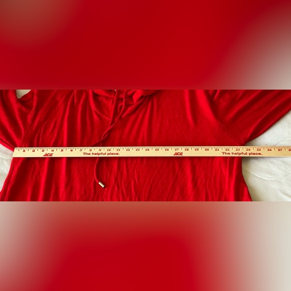 Ruby Rd Pullover Red Long Sleeve With Buttons Tunic Draw String Size 2X - Picture 6 of 9